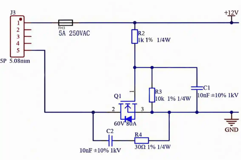 mos管防电池反接电路 mos管防电池反接电路