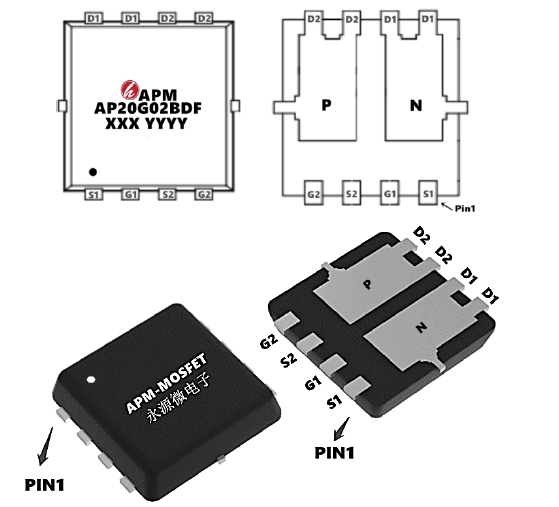 无线充电功率管来自永源微AP20G02BDF