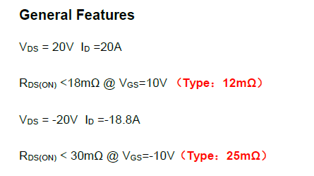 无线充电功率管来自永源微AP20G02BDF重要参数